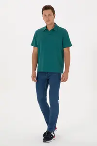 US Polo Assn. Men comfort Fit Wacky Collar Dark Green T-Shirt - Image 4