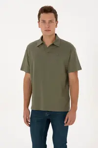 US Polo Assn. Men comfort Fit Wacky Collar Dark Khaki T-Shirt - Image 3