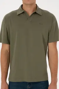 US Polo Assn. Men comfort Fit Wacky Collar Dark Khaki T-Shirt - Image 6
