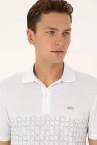 US Polo Assn. Men Regular Fit Polo Shirt Collar White T-Shirt - Image 2