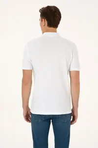US Polo Assn. Men Regular Fit Polo Shirt Collar White T-Shirt - Image 5