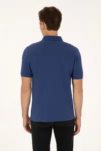 US Polo Assn. Men Regular Fit Polo Shirt Collar Indigo T-Shirt - Image 5