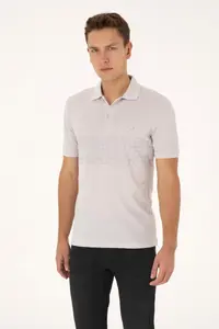 US Polo Assn. Men Regular Fit Polo Shirt Collar Stone T-Shirt