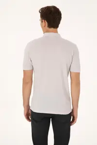 US Polo Assn. Men Regular Fit Polo Shirt Collar Stone T-Shirt - Image 5