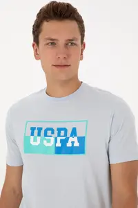 US Polo Assn. Men Regular Fit Crew Neck Light Blue T-Shirt - Image 2