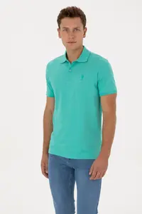 US Polo Assn. Men Mint Regular Fit Polo Shirt Collar T-Shirt - Image 3