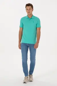 US Polo Assn. Men Mint Regular Fit Polo Shirt Collar T-Shirt - Image 4