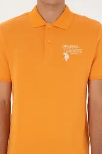 US Polo Assn. Men Regular Fit Polo Shirt Collar Orange T-Shirt - Image 6