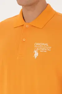 US Polo Assn. Men Regular Fit Polo Shirt Collar Orange T-Shirt - Image 7
