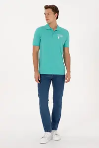 US Polo Assn. Men Mint Regular Fit Polo Shirt Collar T-Shirt - Image 4