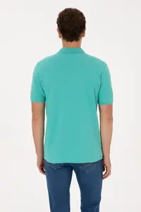 US Polo Assn. Men Mint Regular Fit Polo Shirt Collar T-Shirt - Image 5