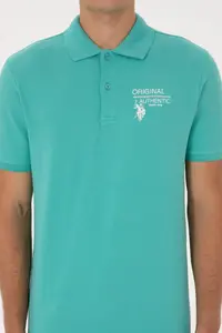 US Polo Assn. Men Mint Regular Fit Polo Shirt Collar T-Shirt - Image 6