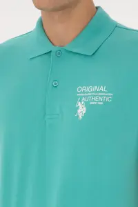 US Polo Assn. Men Mint Regular Fit Polo Shirt Collar T-Shirt - Image 7
