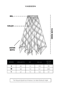 VAGGON Brown Asymmetric Ekoseli Skirt - Image 5