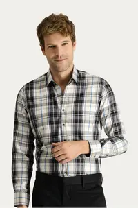 Kiğılı Long Sleeve Regular Fit Plaid Lumberjack Cotton Easy-Iron Shirt - Image 2