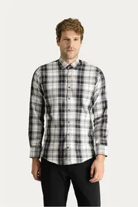 Kiğılı Long Sleeve Regular Fit Plaid Lumberjack Cotton Easy-Iron Shirt - Image 3