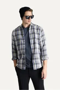 Kiğılı Long Sleeve Regular Fit Plaid Lumberjack Cotton Easy-Iron Shirt