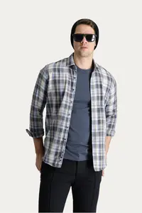 Kiğılı Long Sleeve Regular Fit Plaid Lumberjack Cotton Easy-Iron Shirt - Image 2