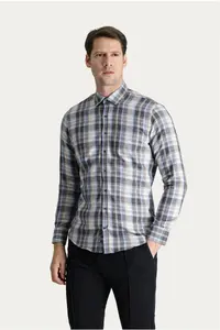 Kiğılı Long Sleeve Regular Fit Plaid Lumberjack Cotton Easy-Iron Shirt - Image 3