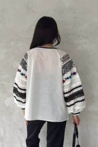 FEMELLE Women White Completely Embroidered Cotton Shirt - Image 4