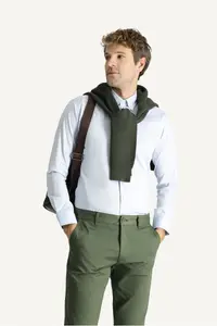 Kiğılı Long Sleeve Slim Fit Slim Fit Non Iron Oxford Cotton Shirt