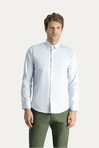 Kiğılı Long Sleeve Slim Fit Slim Fit Non Iron Oxford Cotton Shirt - Image 3