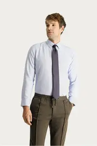 Kiğılı Long Sleeve Slim Fit Slim Fit Non Iron Checked Cotton Shirt