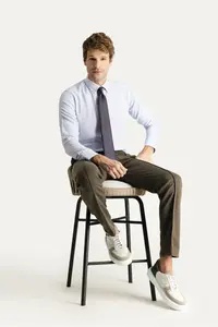Kiğılı Long Sleeve Slim Fit Slim Fit Non Iron Checked Cotton Shirt - Image 2