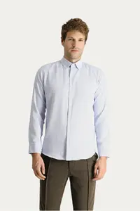 Kiğılı Long Sleeve Slim Fit Slim Fit Non Iron Checked Cotton Shirt - Image 3