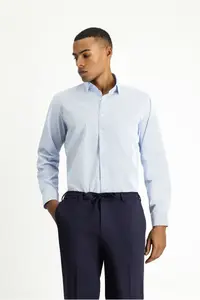 Kiğılı Long Sleeve Classical Patterned Cotton Non Iron Shirt - Image 2