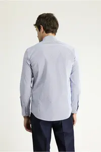 Kiğılı Long Sleeve Slim Fit Slim Fit Non Iron Classic Patterned Cotton Shirt - Image 4
