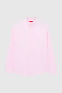 D'S Damat Ds Damat Slim Fit Pink Dobby Button Collar Cotton Shirt - Image 5