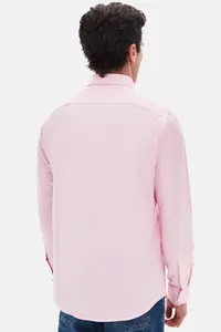 D'S Damat Ds Damat Slim Fit Pink Dobby Button Collar Cotton Shirt - Image 6