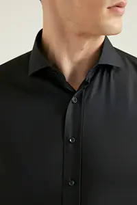 D'S Damat Ds Damat slim Fit Black Nano Resort Shirt - Image 3