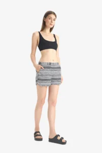 DeFacto T5232 Black Ethnic Patterned Swim Shorts-Fall OF Love - Image 2