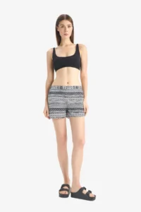 DeFacto T5232 Black Ethnic Patterned Swim Shorts-Fall OF Love - Image 3