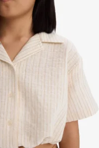 DeFacto Cropped Fit Muslin Short Sleeve Shirt Girl - Image 5