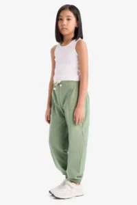 DeFacto  Green Elastic Waist Pocket Jogger Sweatpants Girl - Image 2