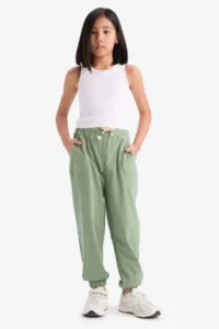 DeFacto  Green Elastic Waist Pocket Jogger Sweatpants Girl - Image 3