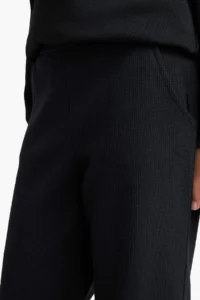DeFacto E8293 Black Girl's Wide Leg Waffle Wide Leg Trousers - Image 8