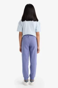 DeFacto Y1226 Purple Girl's Standard Fit Basic Flat Waist Elastic School Jogger Sweatpants - Image 6