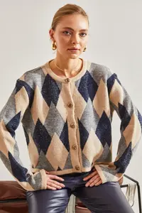 Bianco Lucci Women Baklava Patterned Knitwear Cardigan - Image 2