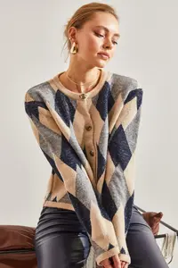 Bianco Lucci Women Baklava Patterned Knitwear Cardigan - Image 4