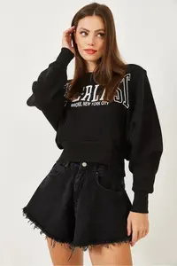 Bianco Lucci Women's Three Thread Raised Printed Oversized Sweatshirt MB-4654 - Image 6