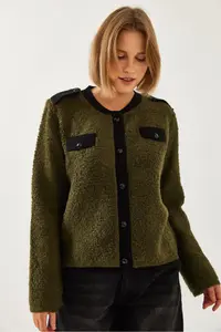 Bianco Lucci Women buttoned with pocket Cardigan 241055 - Image 3