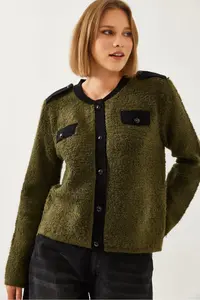 Bianco Lucci Women buttoned with pocket Cardigan 241055 - Image 4