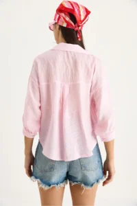 Bianco Lucci Women Half Sleeve Single Pocket Detail Shirt - Image 6