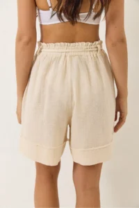 Bianco Lucci Women's Elastic Waist Pocket Detailed Double Muslin Shorts 5020 - Image 5