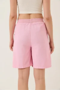 Bianco Lucci Women's Big Pocket Detailed Tied Linen Shorts YP5384 - Image 6