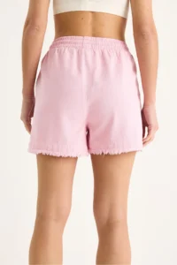 Bianco Lucci Women's Elastic Waist Pocket Detailed High Waist Tasseled Short Linen Shorts YP5322 - Image 8